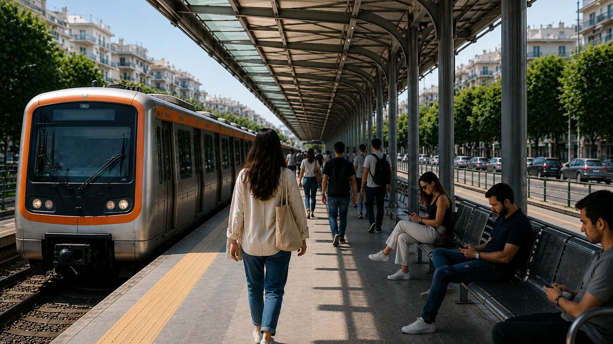 ایستگاه مترو در آتن و سیستم حملونقل عمومی یونان برای رفتوآمد روزانه
