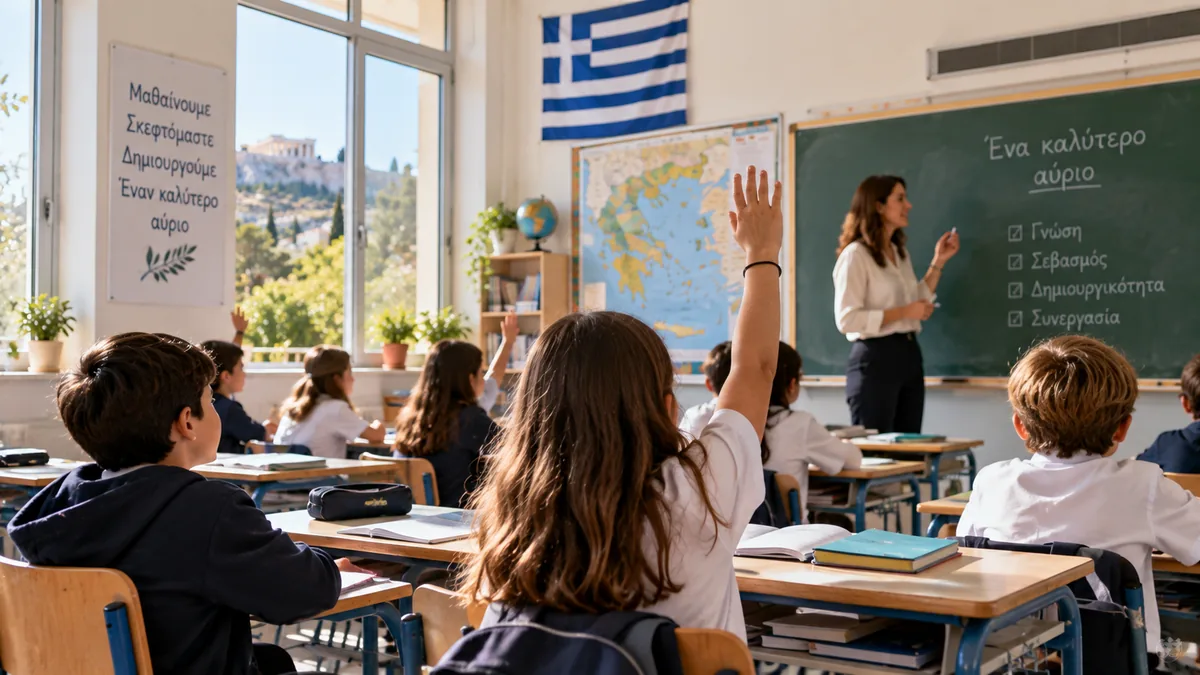 تحصیل فرزندان در مدارس یونان و محیط کلاس درس