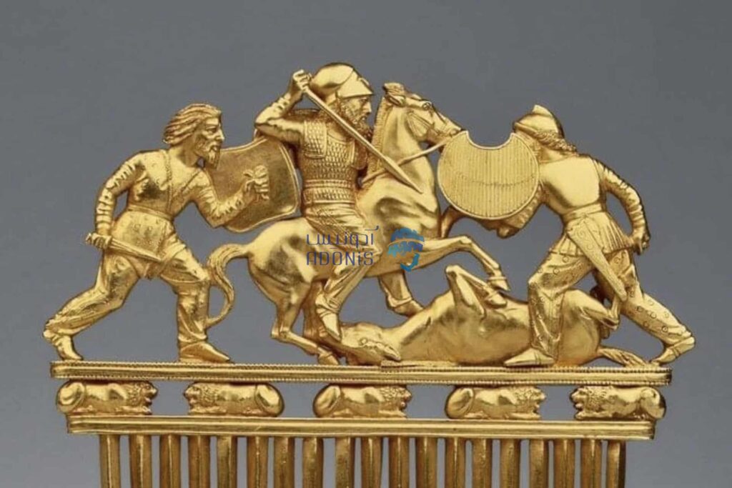 scythian gold sculpture on a comb showing horsemen credit moonraker public domain بلاگ